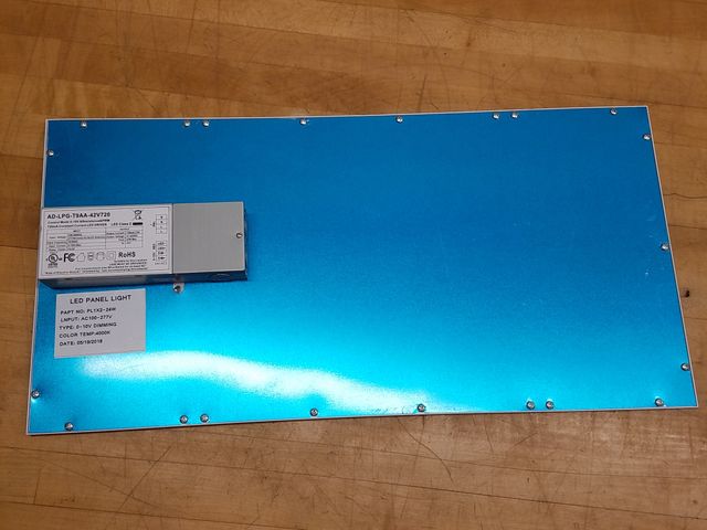 PL1X2-24W LED Panel Light W/ AD-LPG-T9AA-42V720 LED Driver, 100
